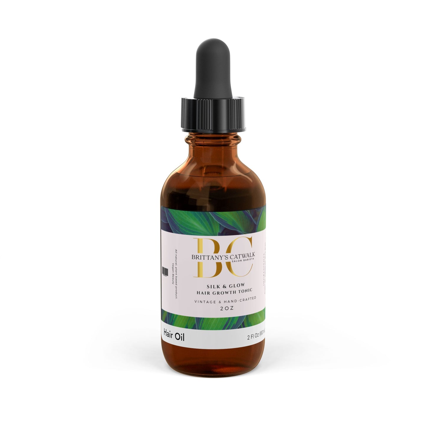 Silk and Glow Hair Growth Tonic – Vegan Nourishing Hair Oil with Argan, Castor, Rice Bran & Coconut Oil, 2 fl. oz.